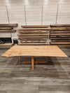 front view of red oak dining room table