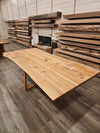 front view of red oak dining room table