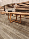 front view of red oak dining room table