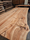front view of red oak dining room table