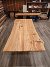 front view of red oak dining room table