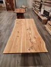 front view of red oak dining room table
