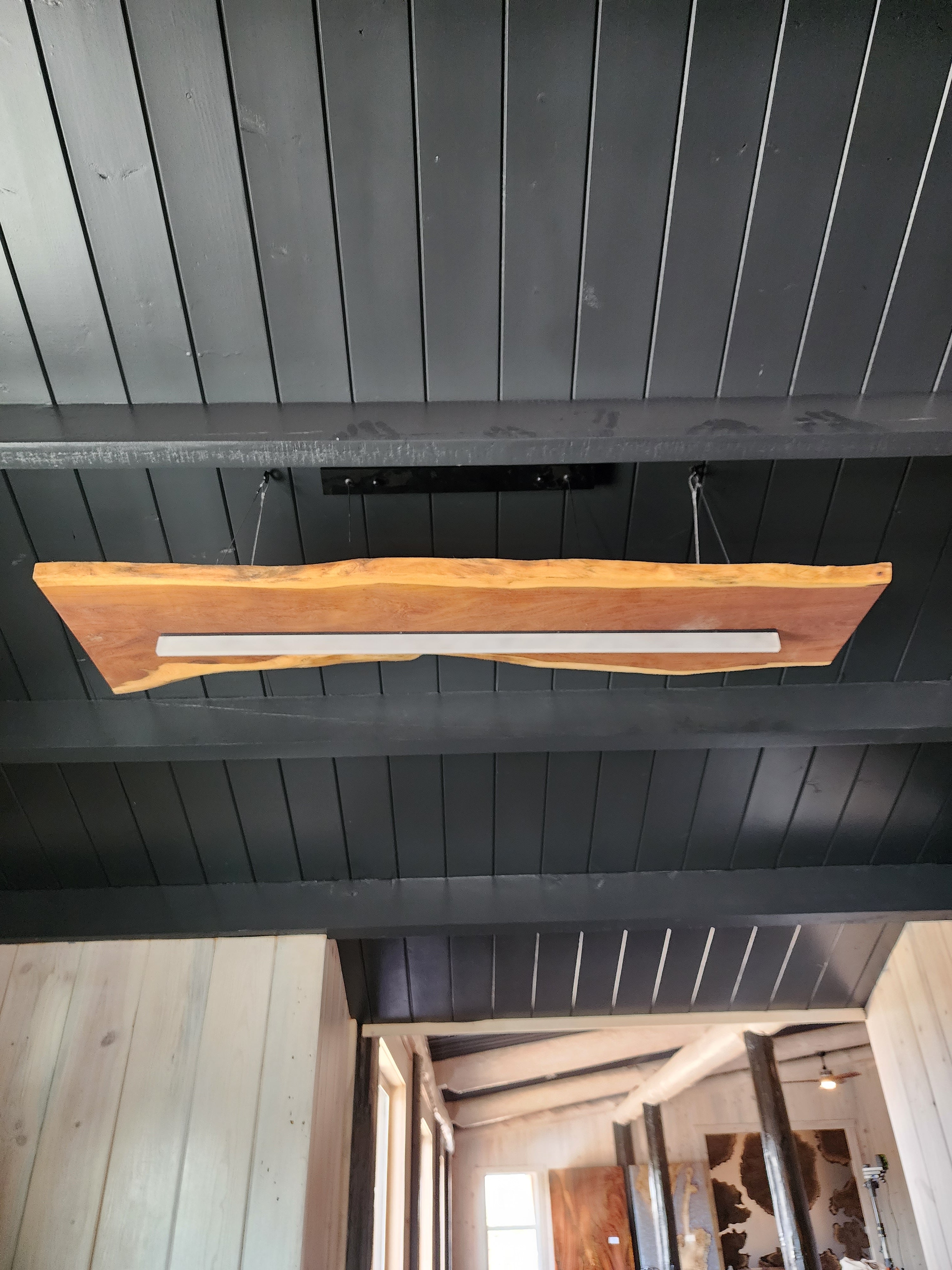 Modern wood plank led ceiling light