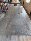 front view white oak dining table