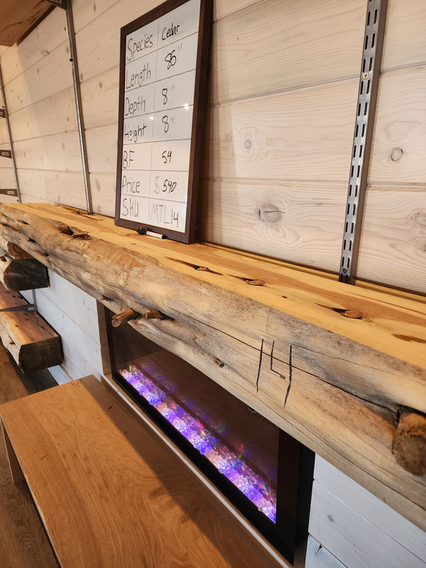 Mantel cedar 8"x8"x85" mtl14