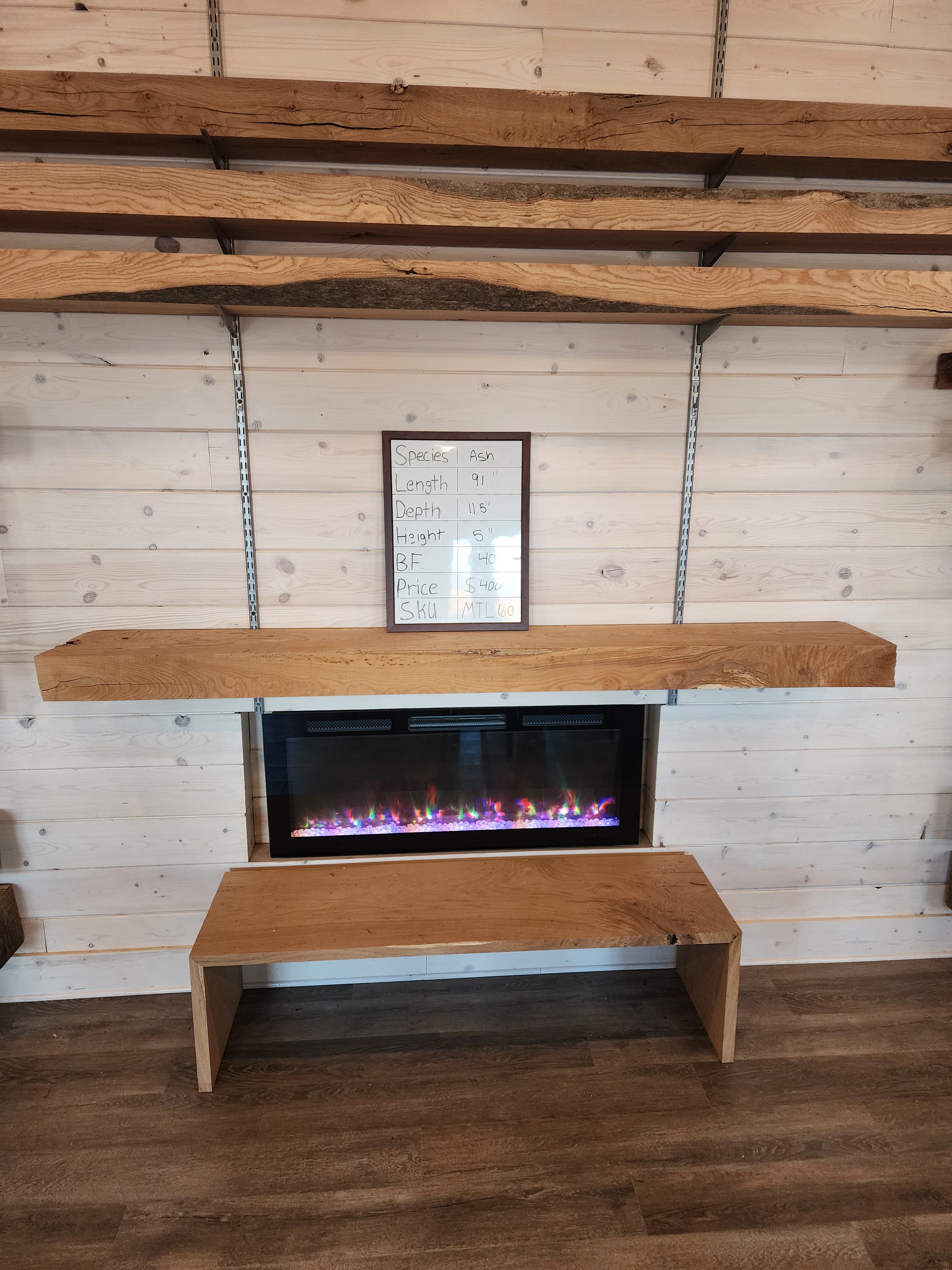 ash wood mantel beam for a fireplace