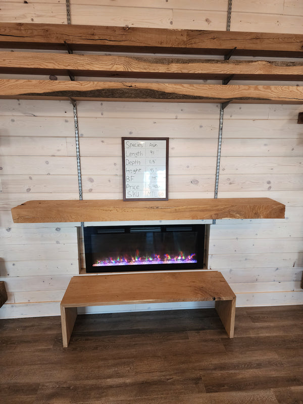 ash wood mantel beam for a fireplace