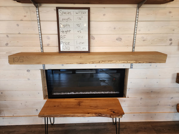 Mantel white oak 9.5"x4.5"x76" MTL105