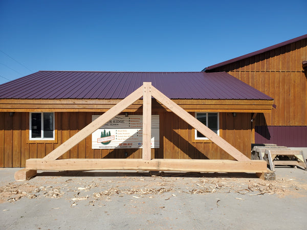 Square Beam King Post Truss 9/12-12/12 Pitch