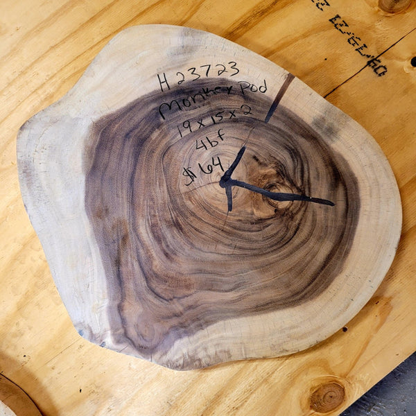 Monkey Pod Round Slab: 19 x 15 x 2