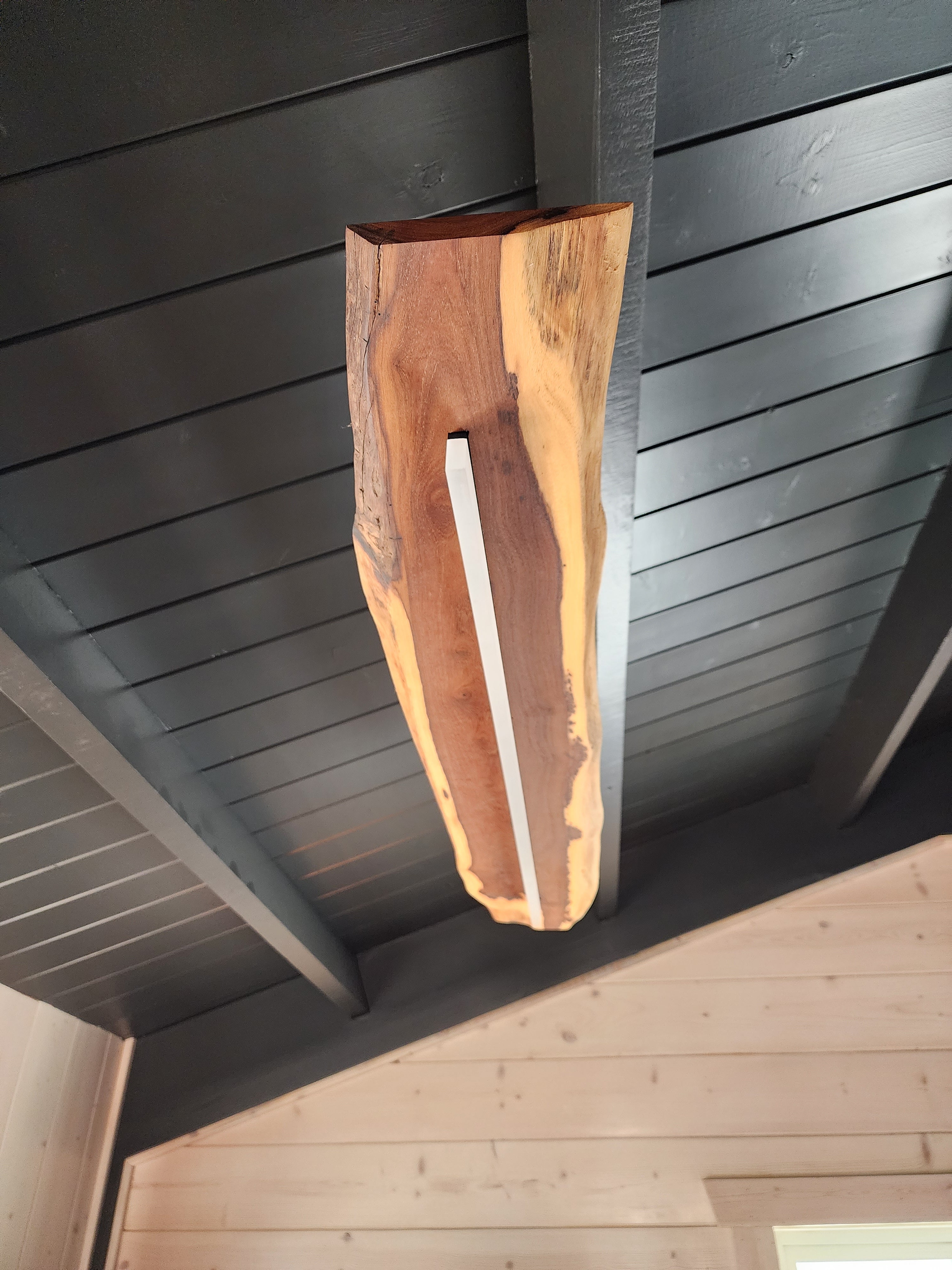 Modern wood plank led ceiling light