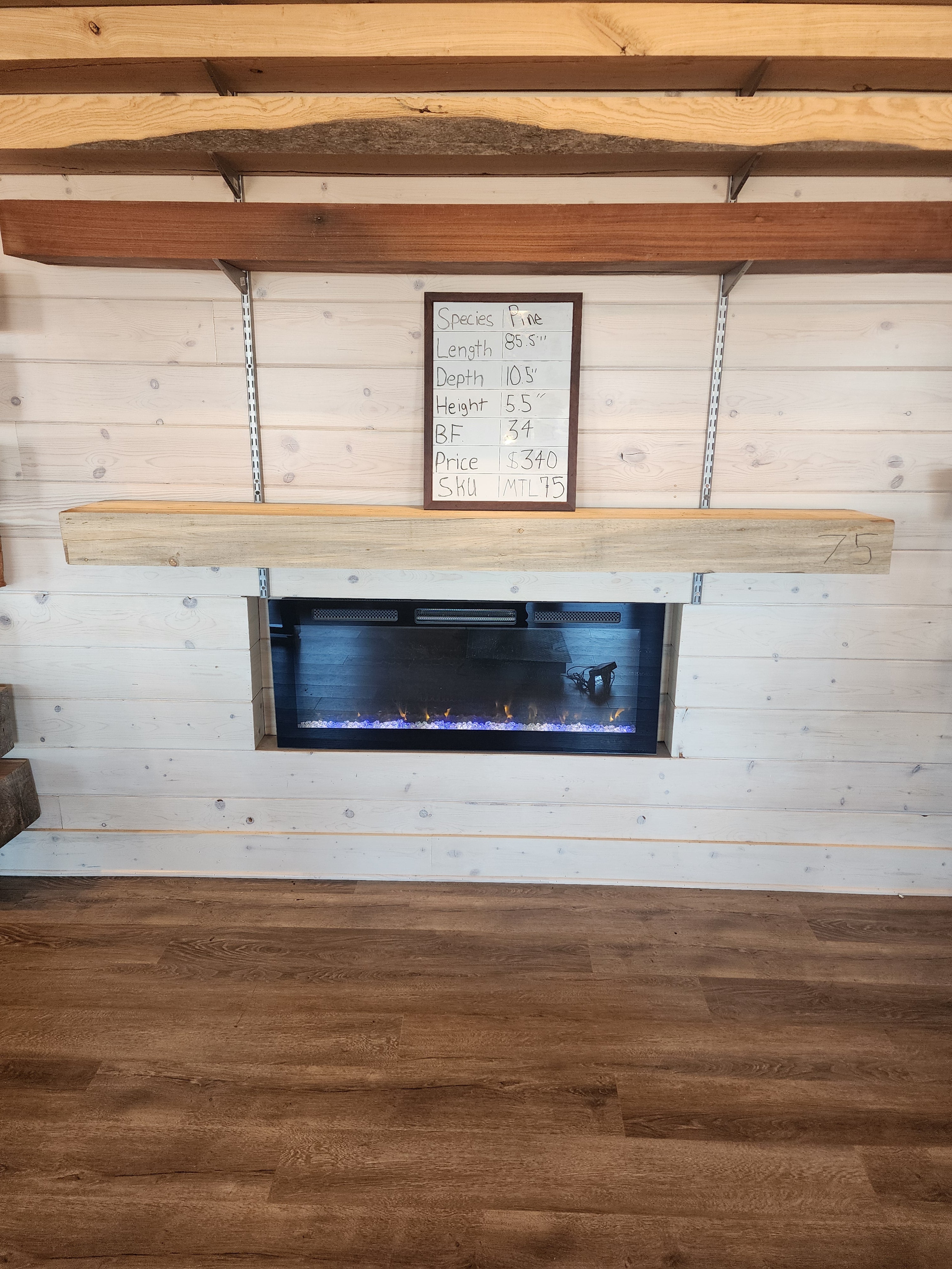 Pine mantel 10.5