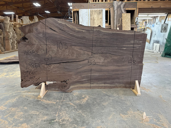 Claro walnut 103"x50"x3" wclr3