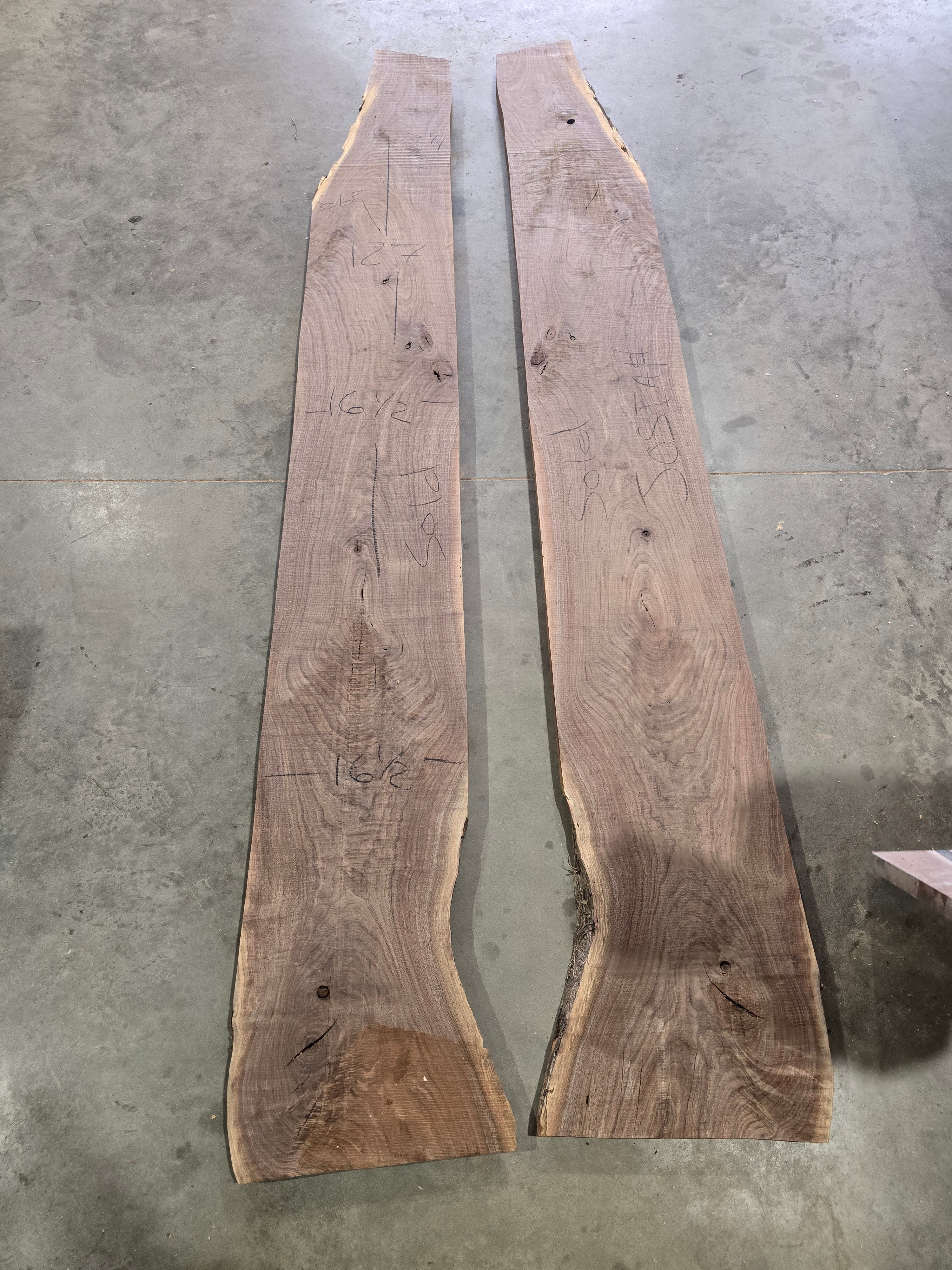 Walnut slabs pair